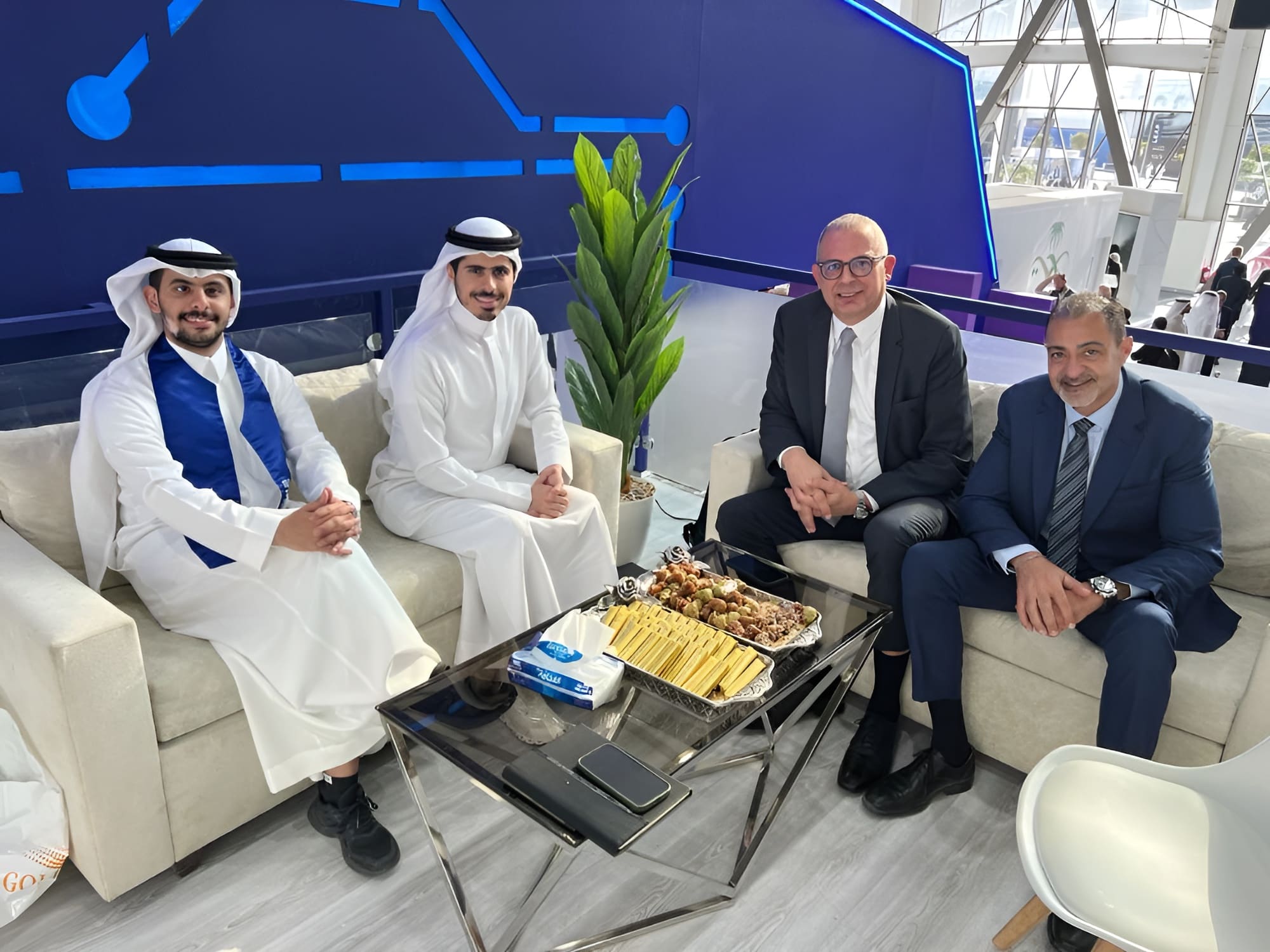 A photo of WAVZ's leadership meeting with Saudi AZM leadership at LEAP 2024 in Riyadh, Saudi